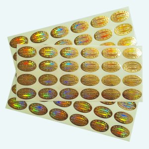 برچسب اورجینال طلایی بیضی 15 در 25 میلیمتر